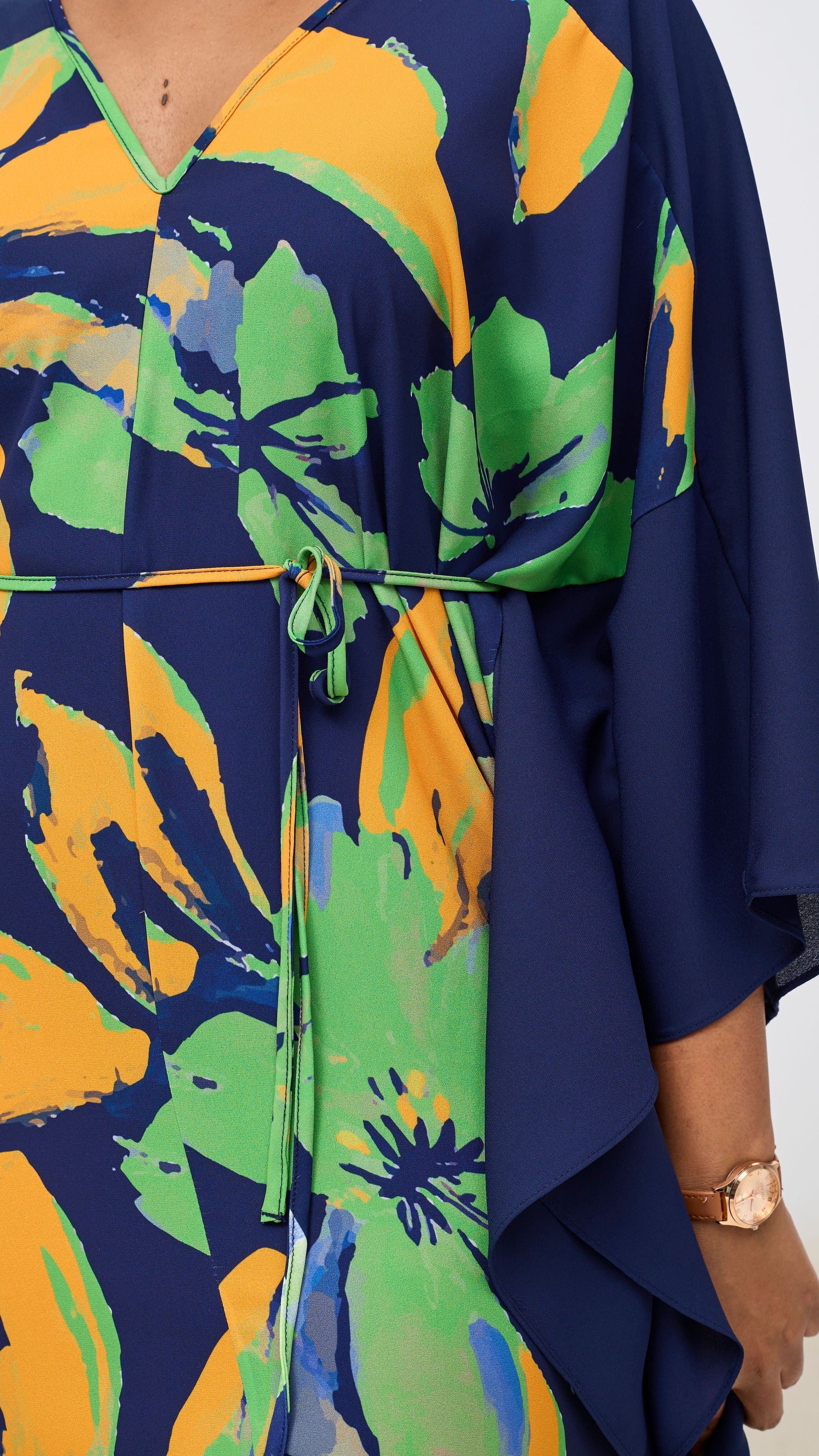 Vivo Iyana Maxi Cover Up - Green / Yellow Iya Print / Navy