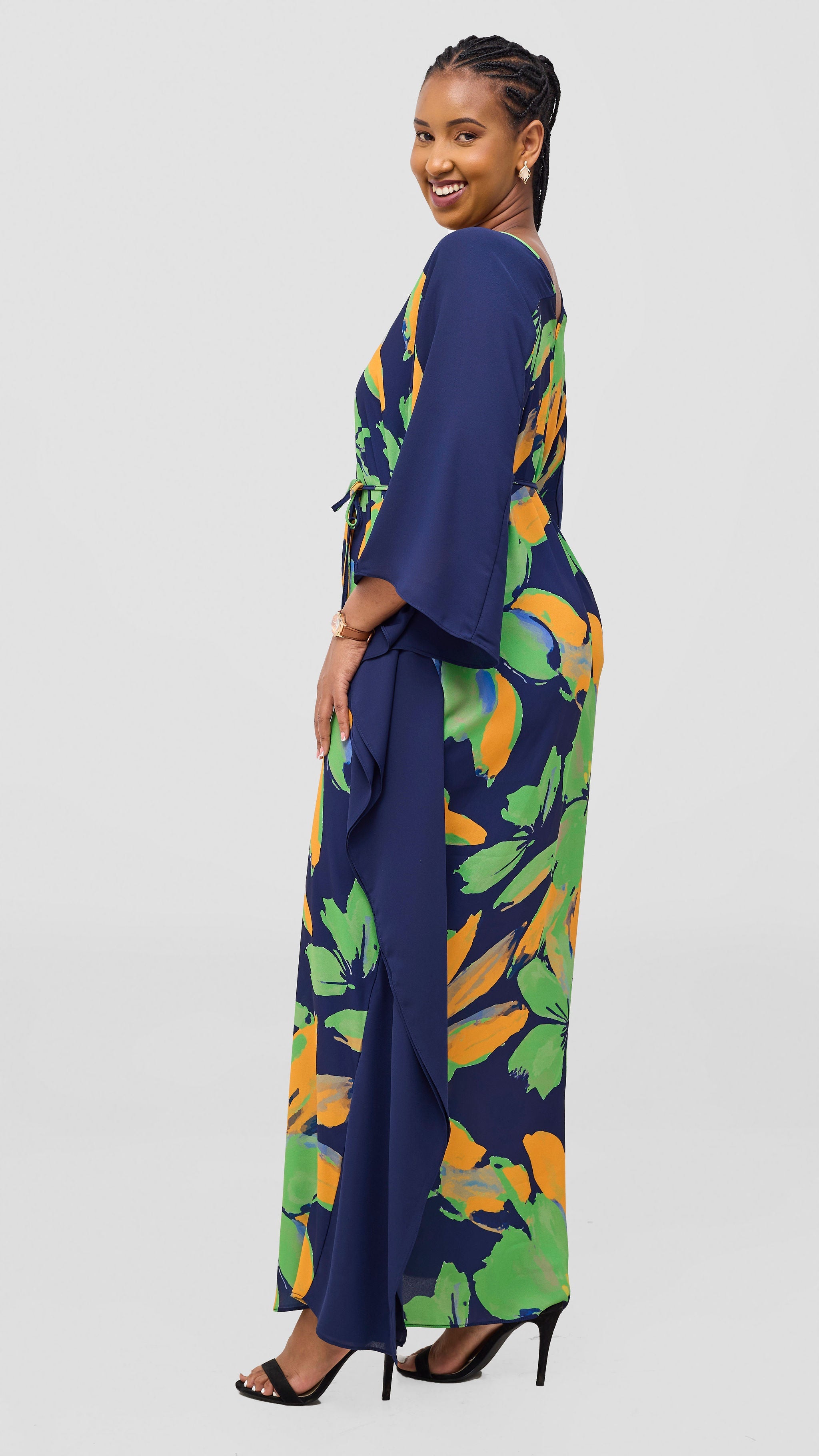 Vivo Iyana Maxi Cover Up - Green / Yellow Iya Print / Navy