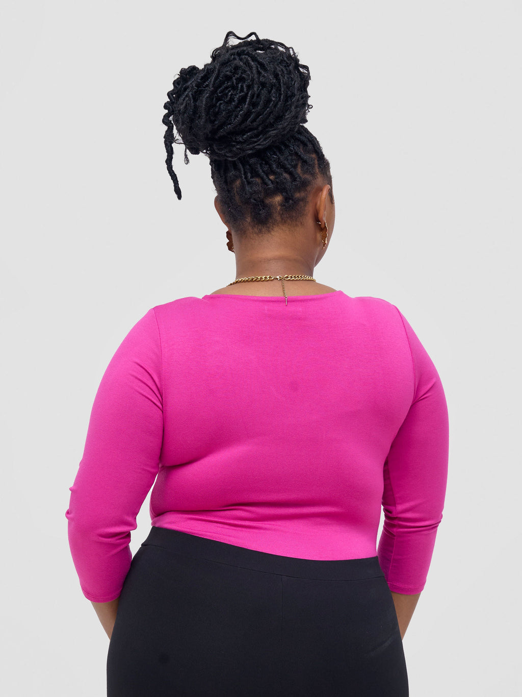 Vivo Basic 3/4 Sleeved Double Layered Bodysuit - Pink