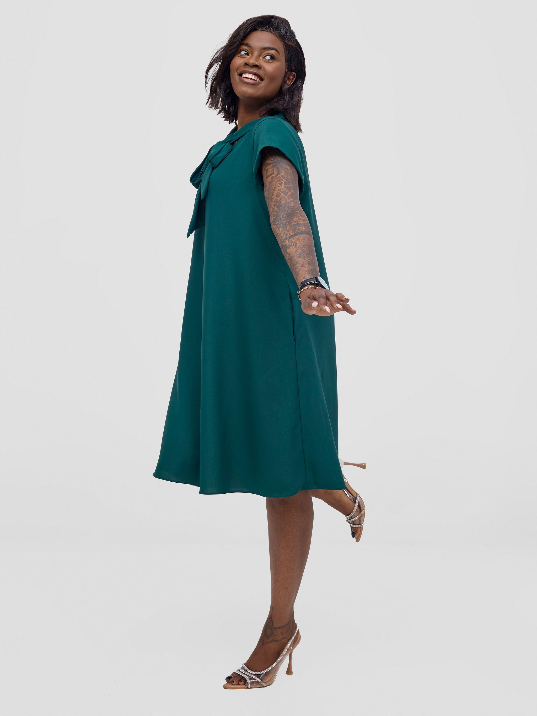 Vivo Niari Tent Dress - Dark Green
