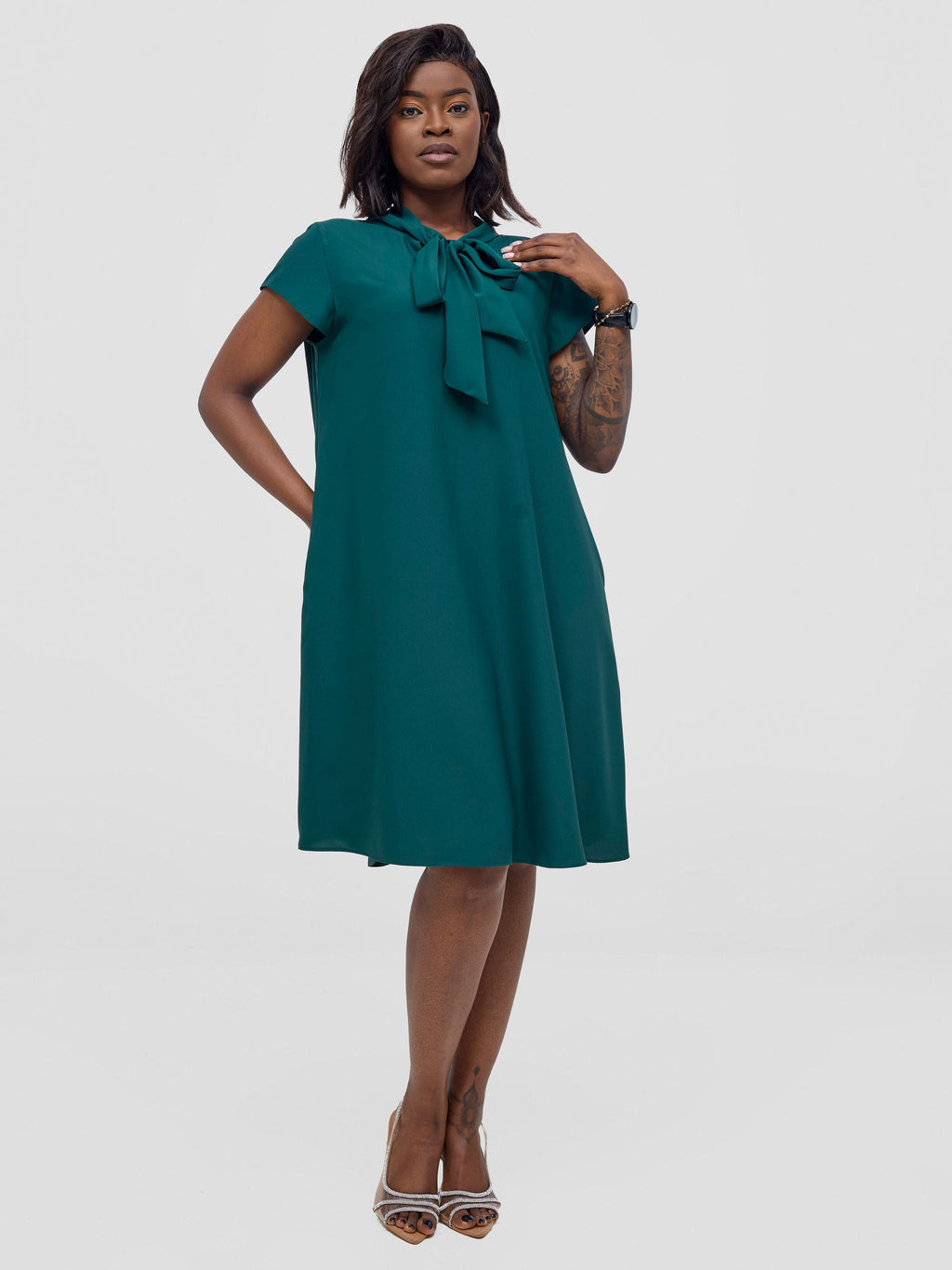 Vivo Niari Tent Dress - Dark Green