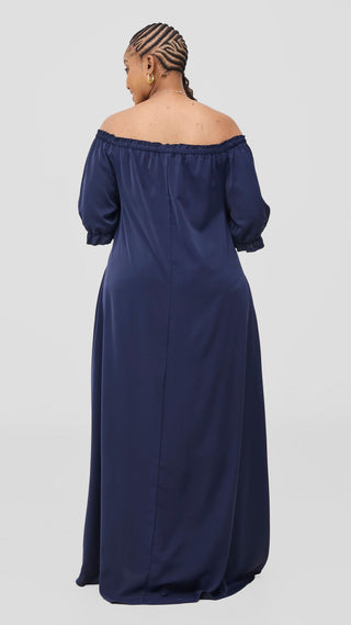 Vivo Situ Off-Shoulder Tie Maxi Dress - Navy