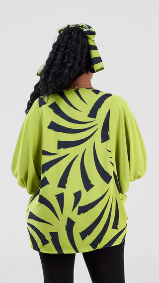 Vivo Seli Wide Top - Lime / Green Raha Print