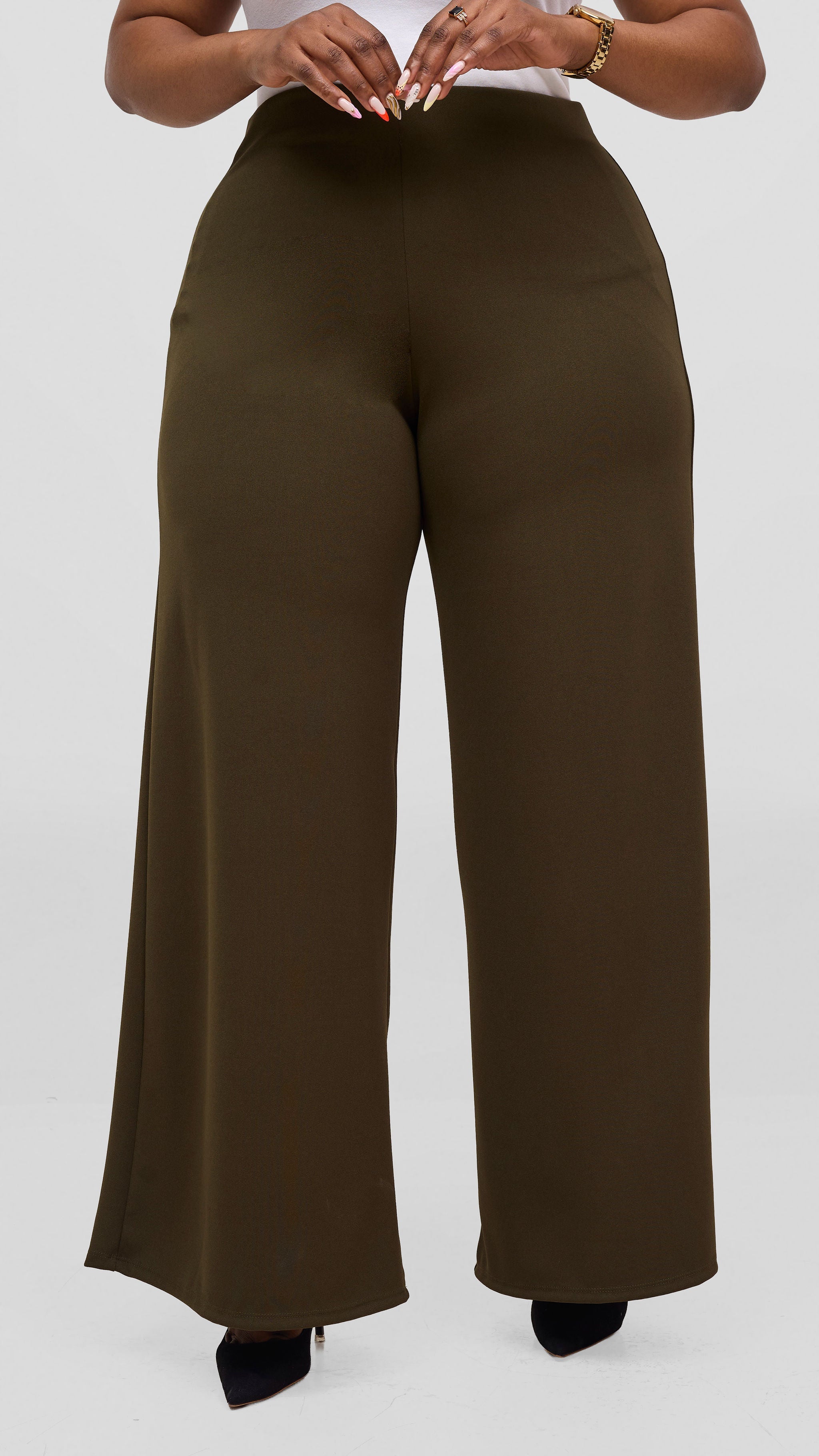 Vivo Basic Straight Leg Pants - Hunters