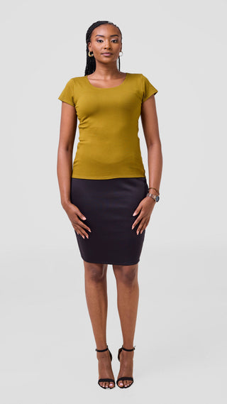 Vivo Everyday Cap Sleeve Top - Olive