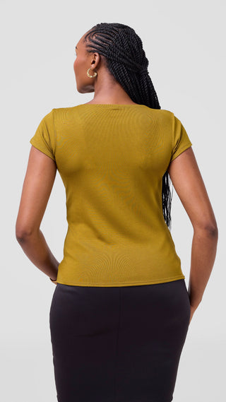 Vivo Everyday Cap Sleeve Top - Olive