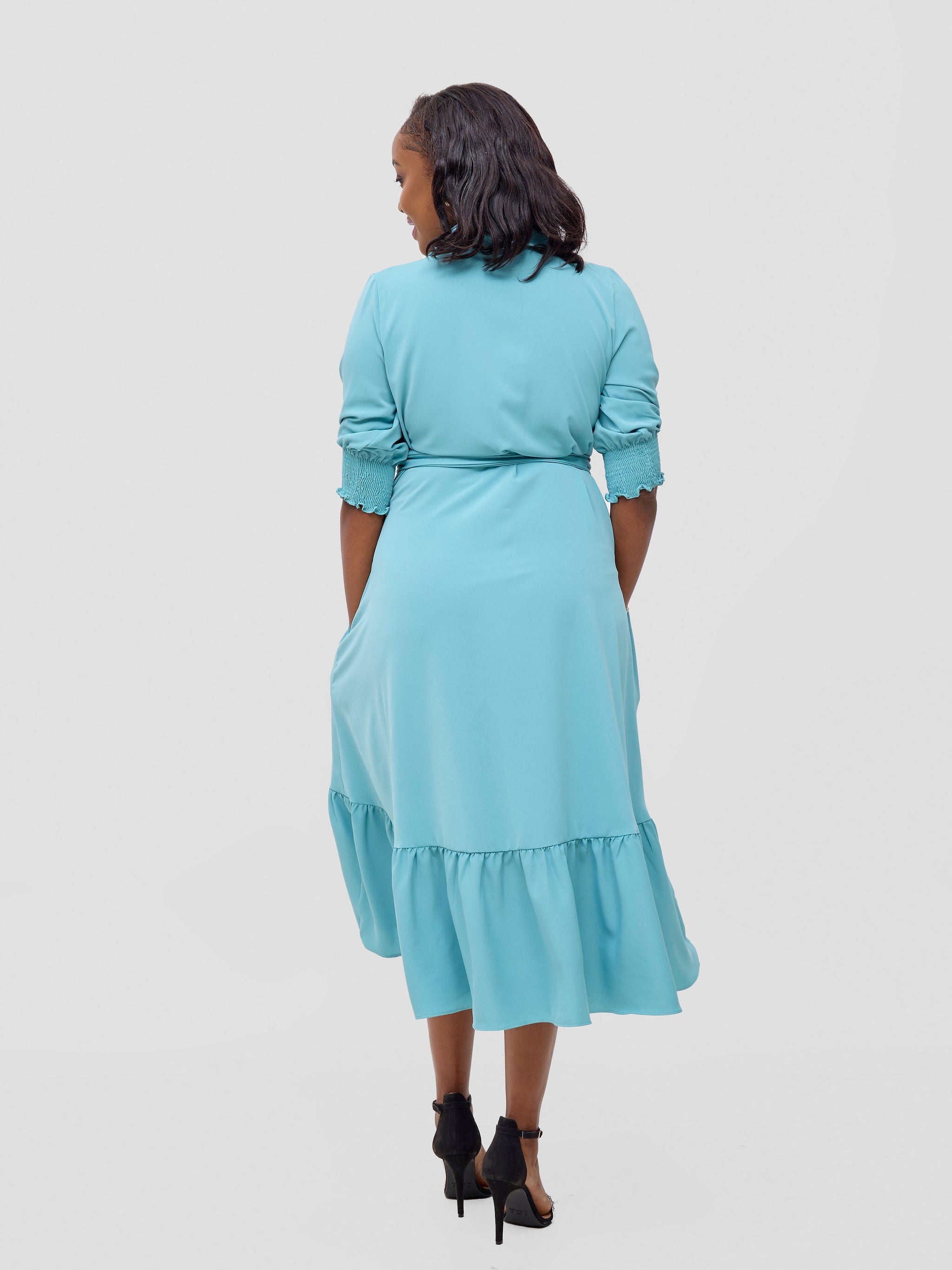 Vivo Serwa Flounce Dress - Mint