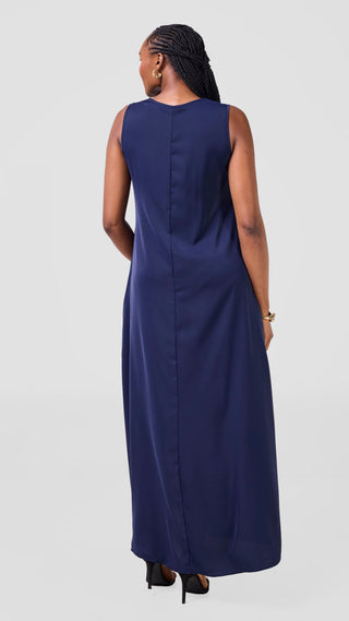 Vivo Basic Sleeveless Tent Maxi Dress - Navy
