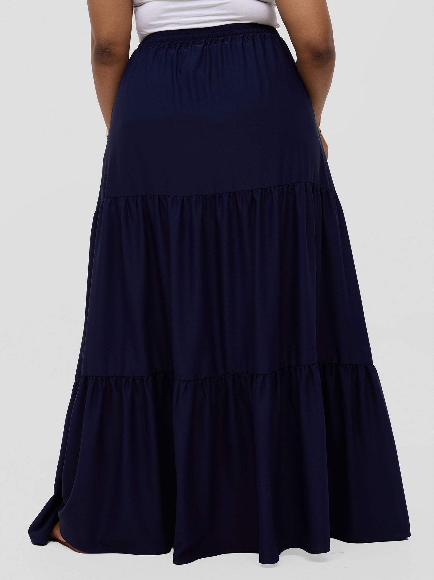 Vivo Serwa Tiered Maxi Skirt - Navy