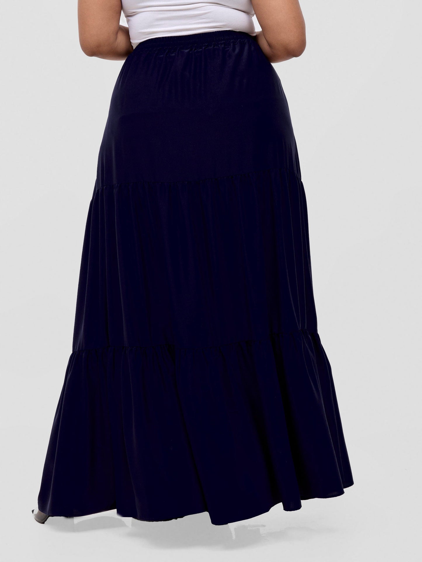 Vivo Serwa Tiered Maxi Skirt - Navy