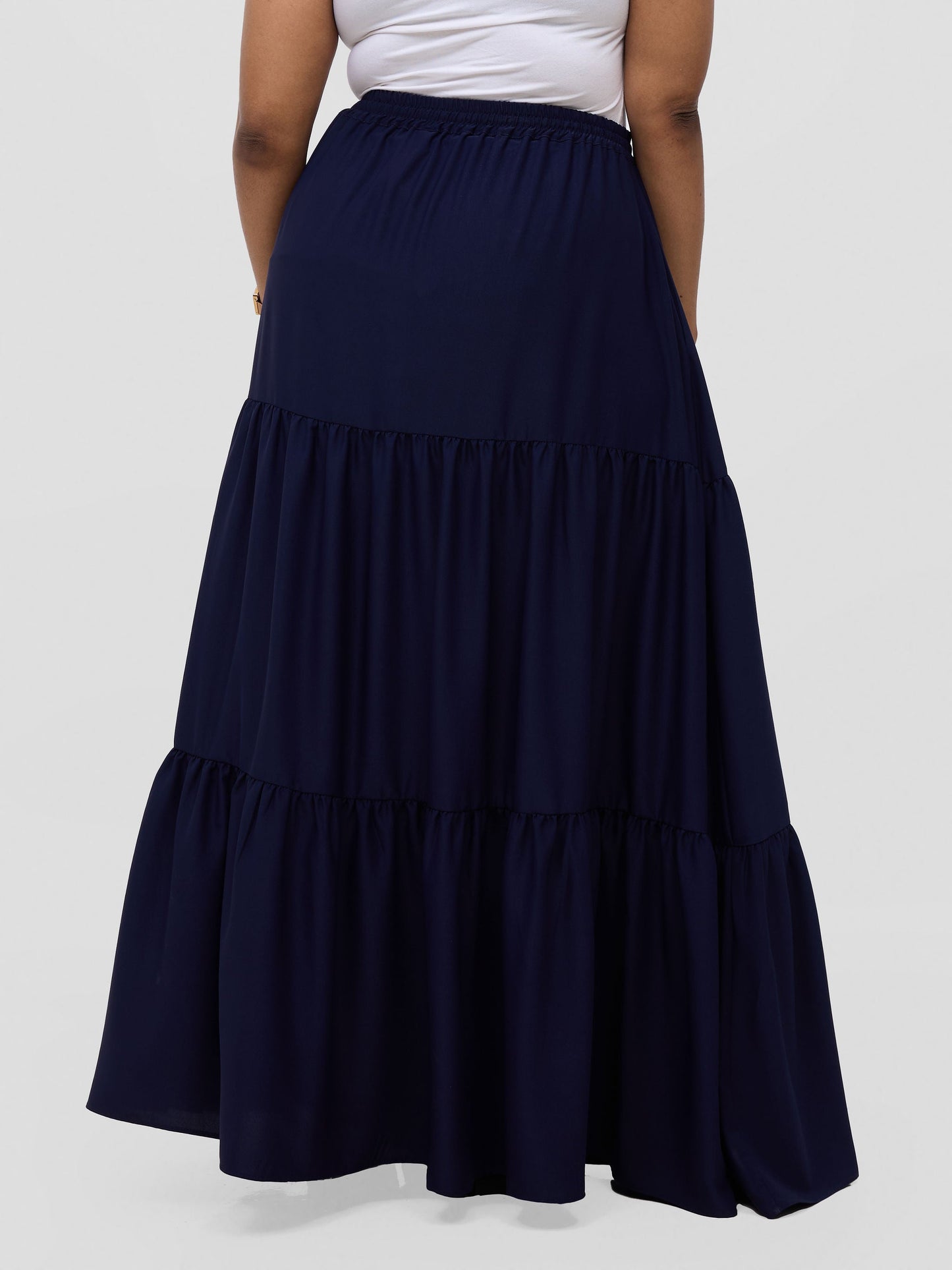 Vivo Serwa Tiered Maxi Skirt - Navy