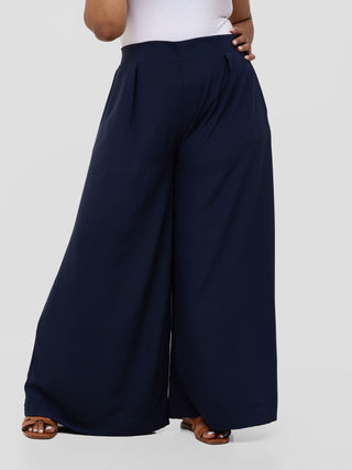 Vivo Serwa Crepe Pants - Dark Navy
