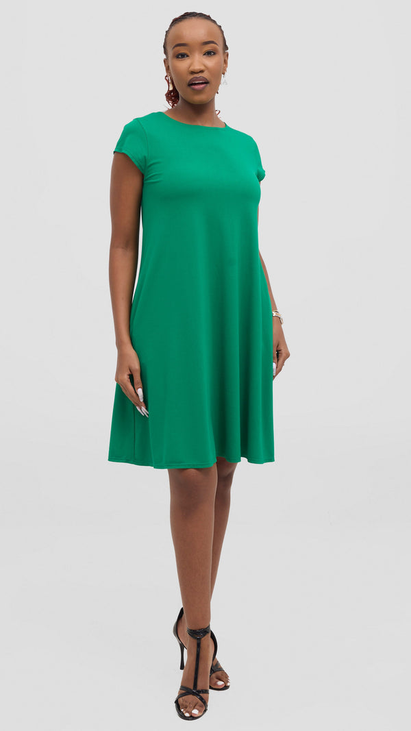 Vivo Basic Kena Tent Knee Length Dress - Green