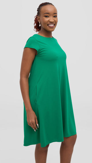 Vivo Basic Kena Tent Knee Length Dress - Green