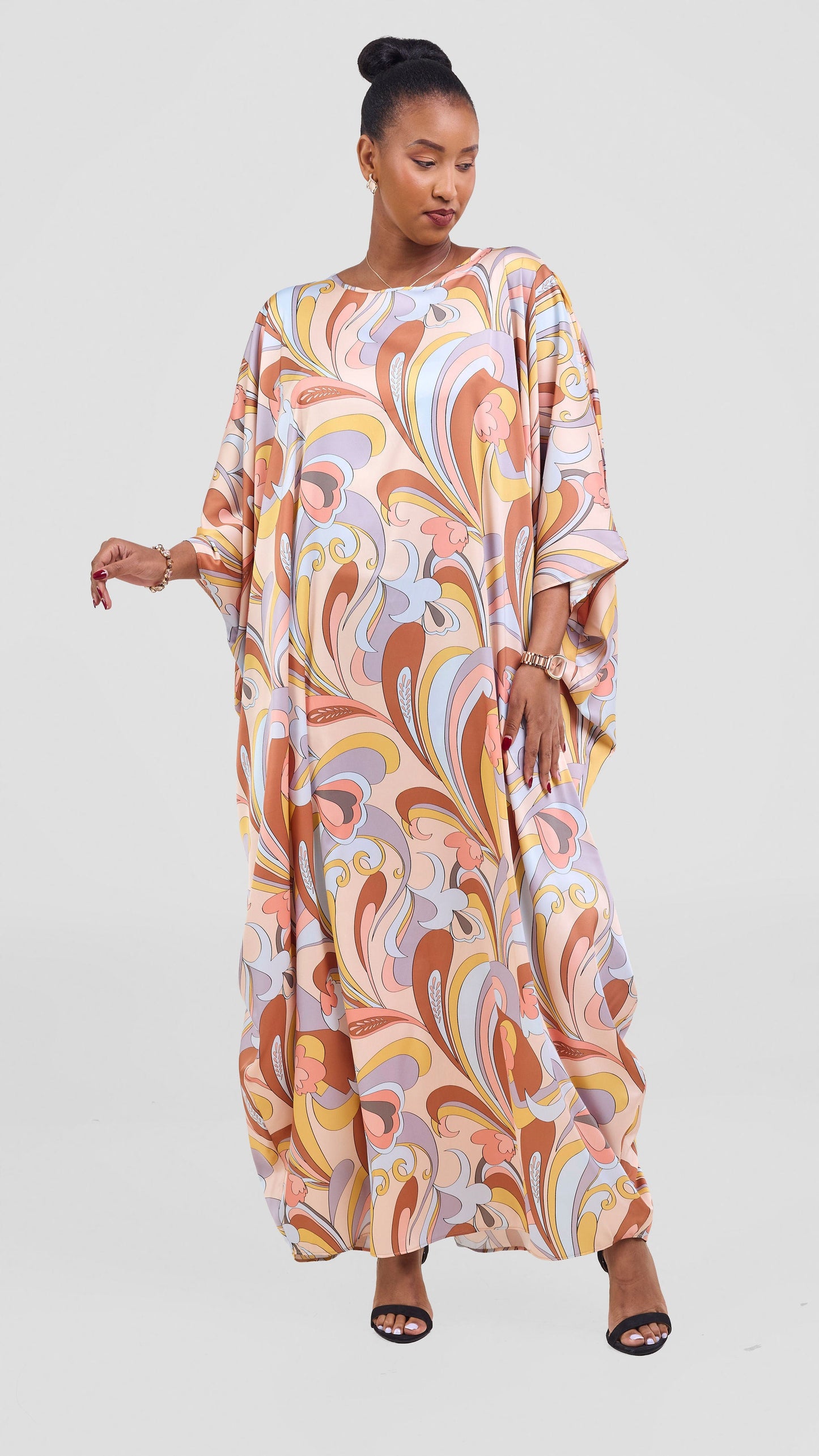 Vivo Lani Maxi Dress - Rust / Mustard Print