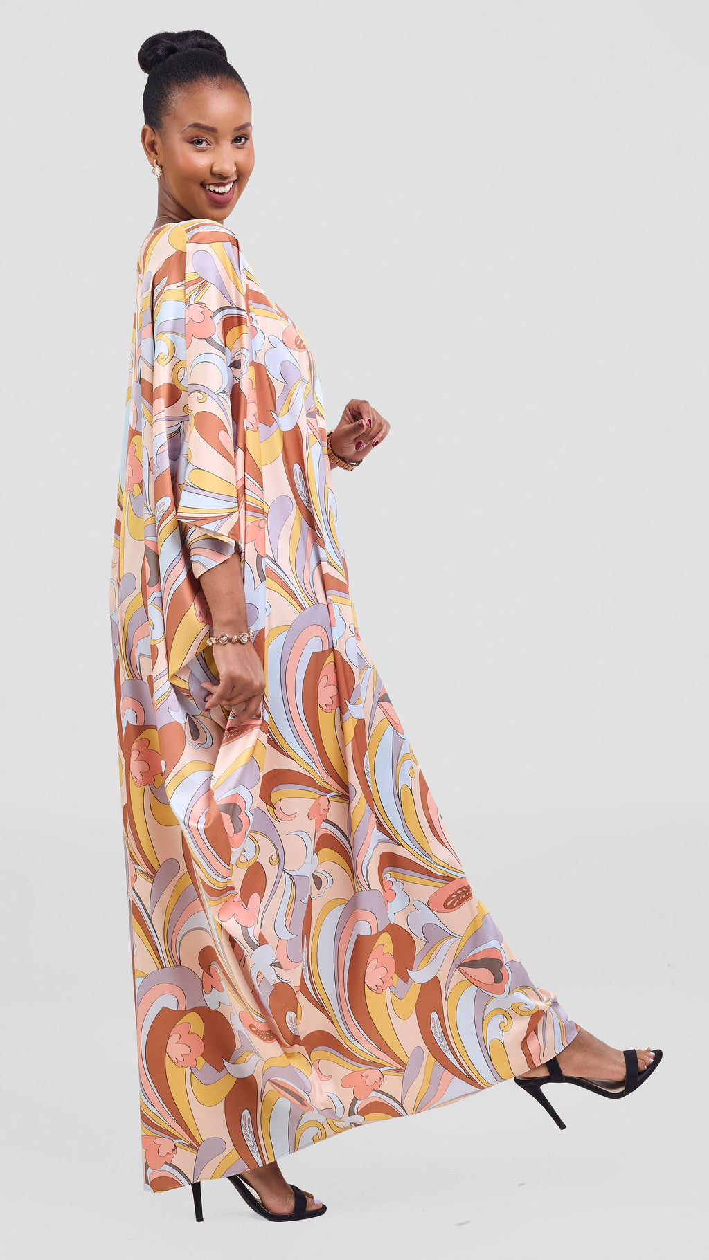 Vivo Lani Maxi Dress - Rust / Mustard Print