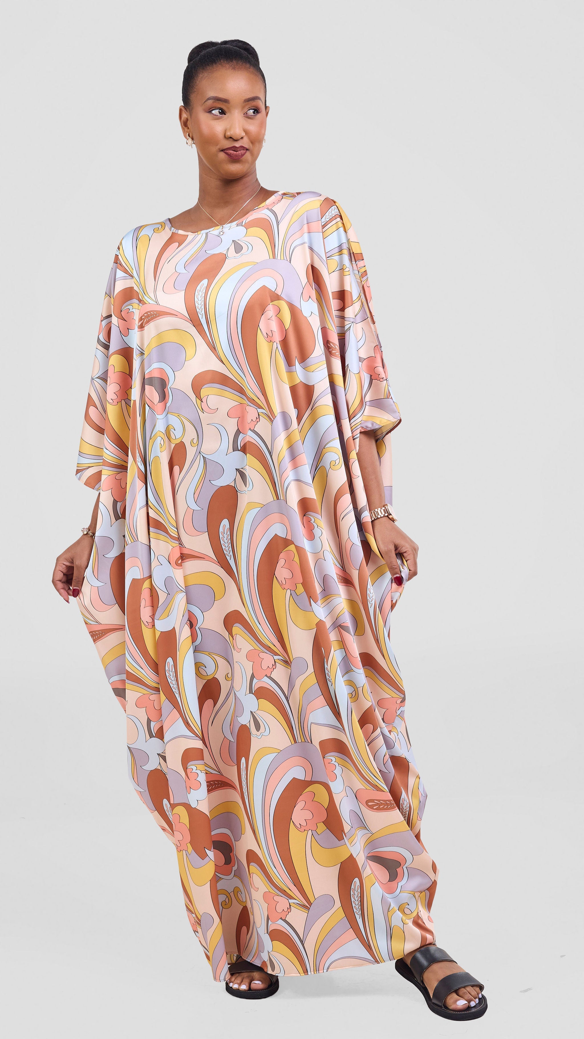 Vivo Lani Maxi Dress - Rust / Mustard Print