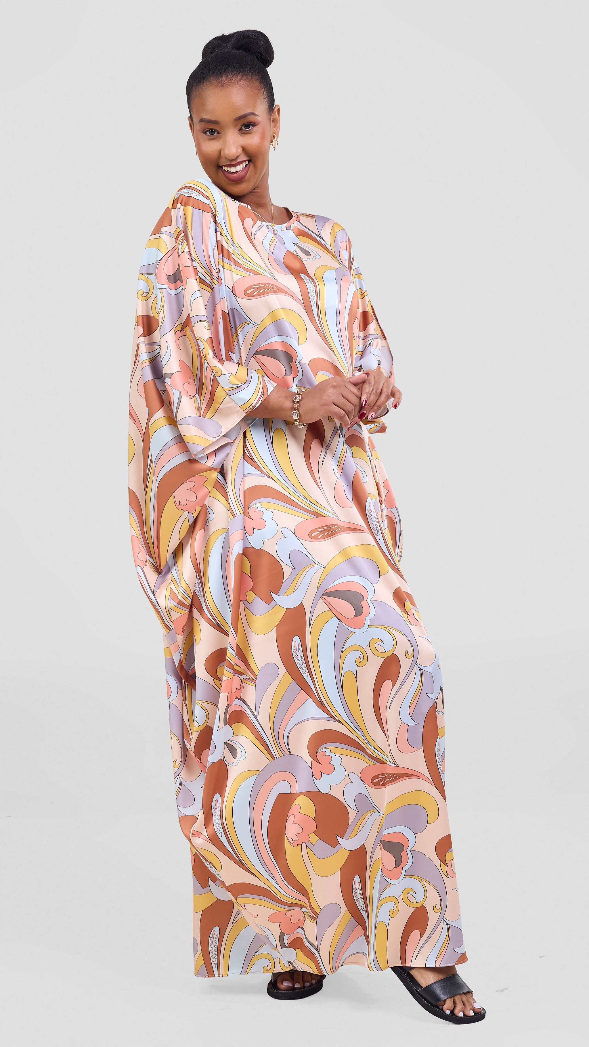 Vivo Lani Maxi Dress - Rust / Mustard Print