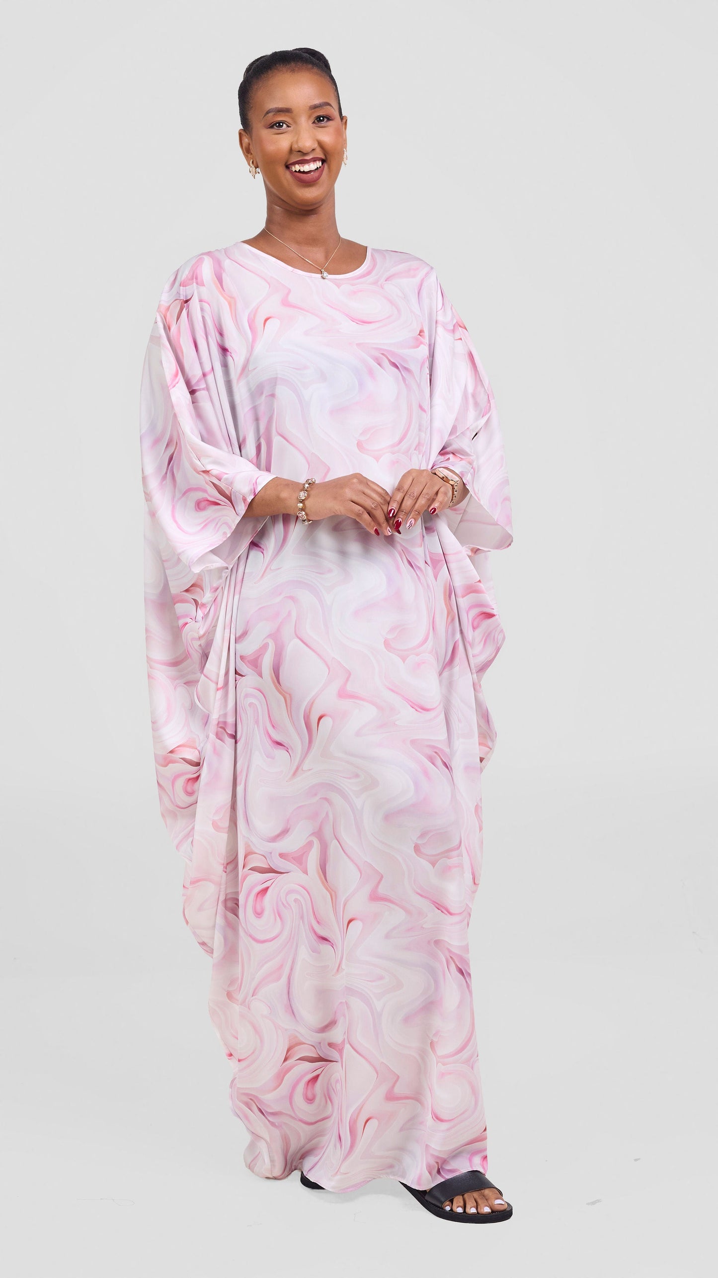 Vivo Lani Maxi Dress - Dusty Pink / Off White Print