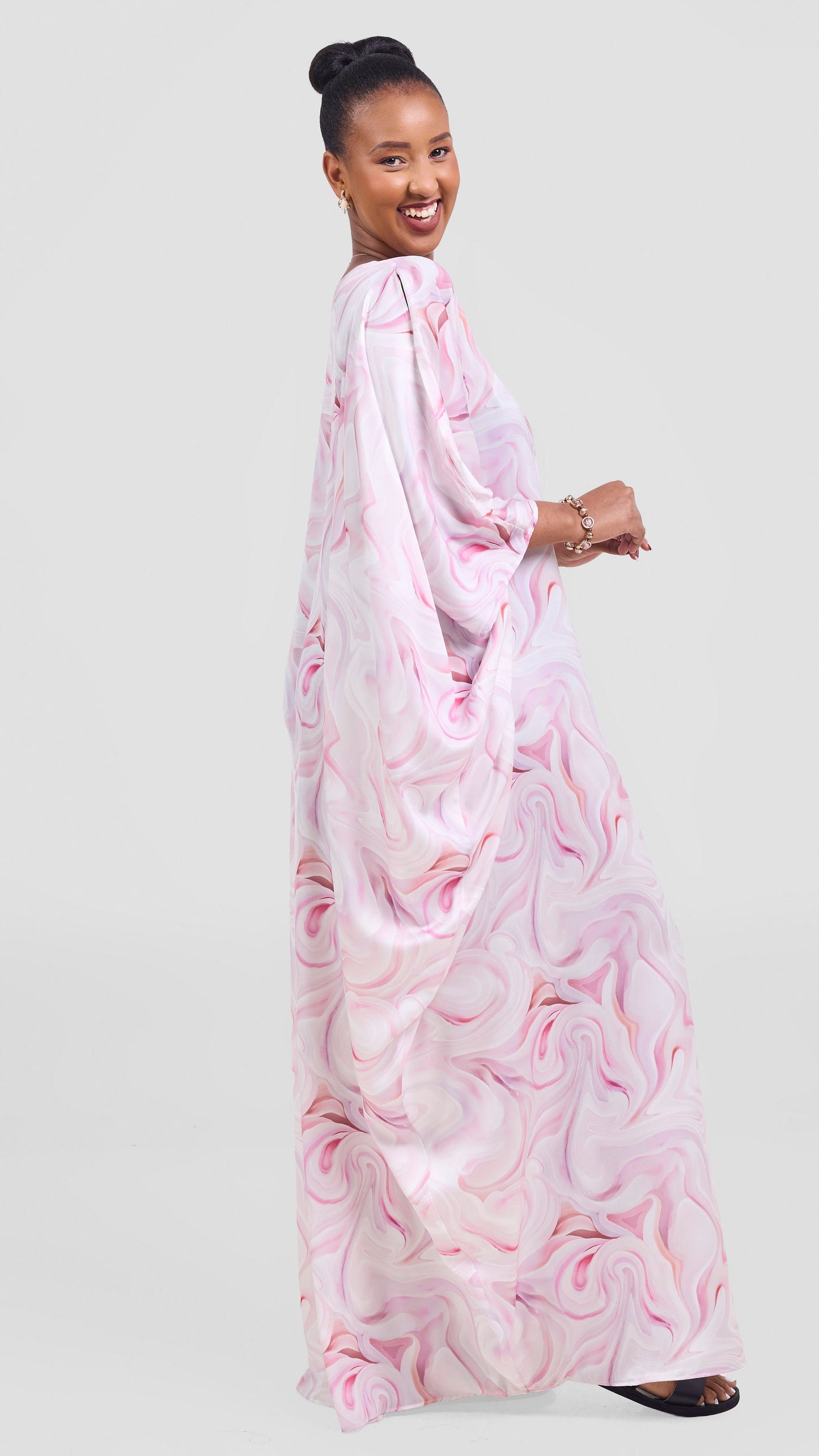 Vivo Lani Maxi Dress - Dusty Pink / Off White Print
