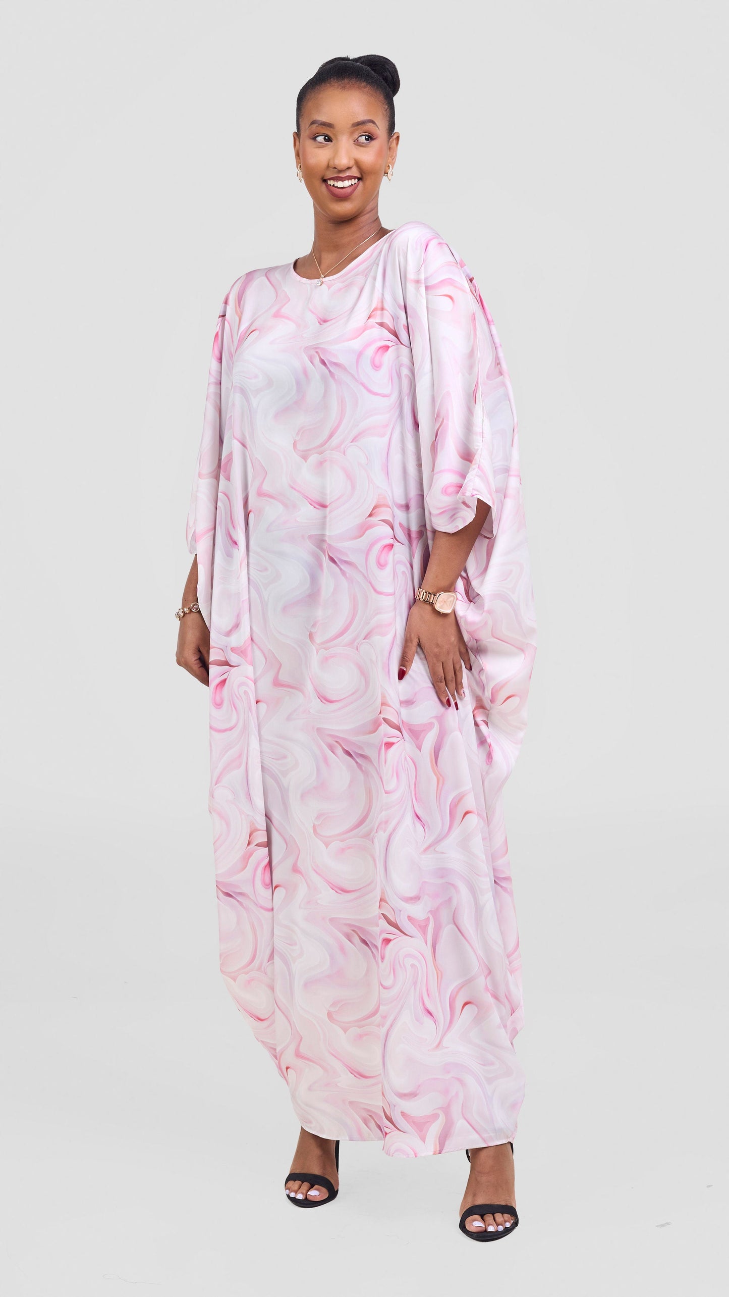 Vivo Lani Maxi Dress - Dusty Pink / Off White Print