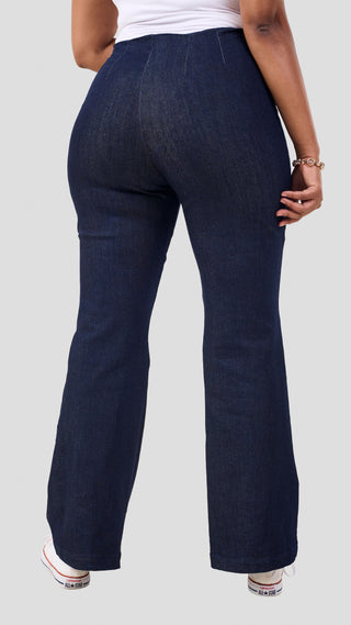 Vivo Lulu Denim Flared Pants - Navy