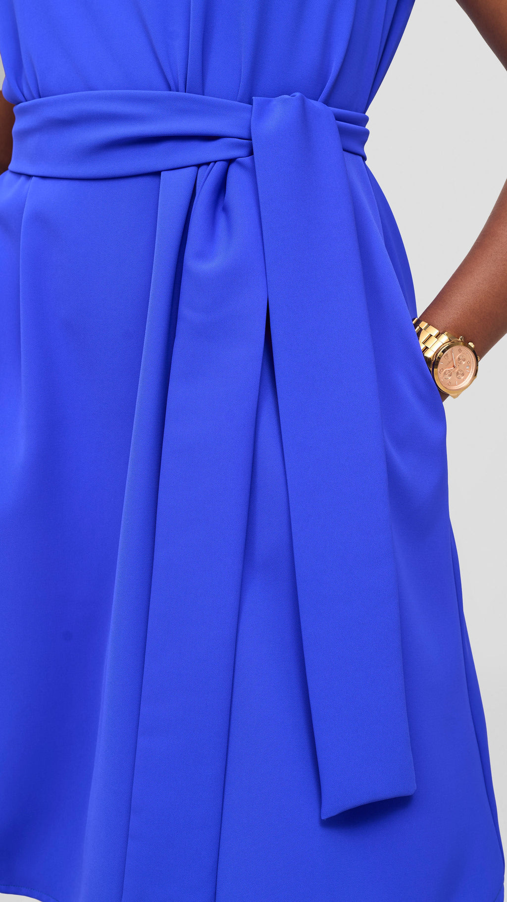 Vivo Pendo Cap Sleeve Tent Knee Length Dress - Royal Blue