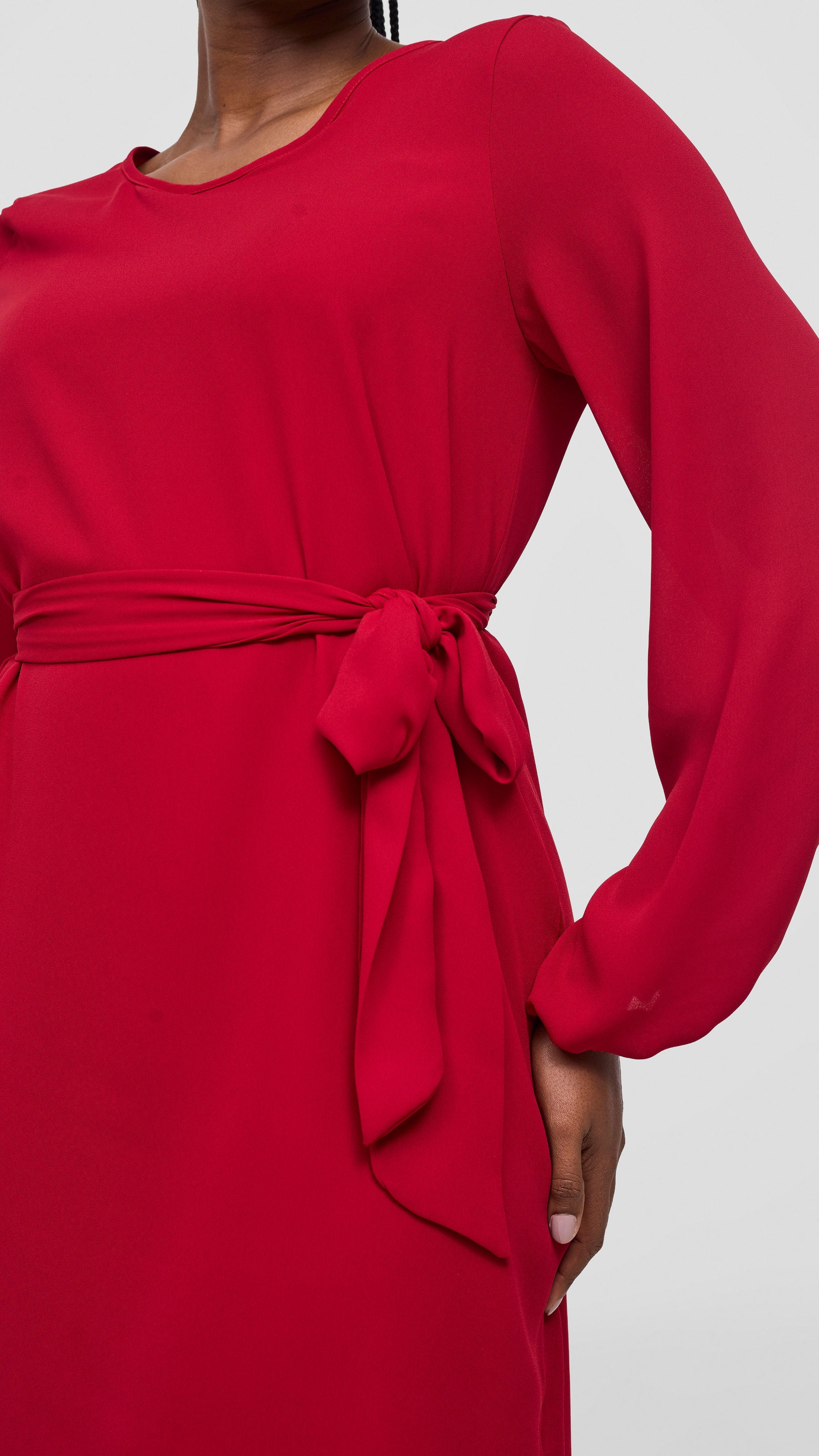 Vivo Zawadi Shift Dress - Dark Red