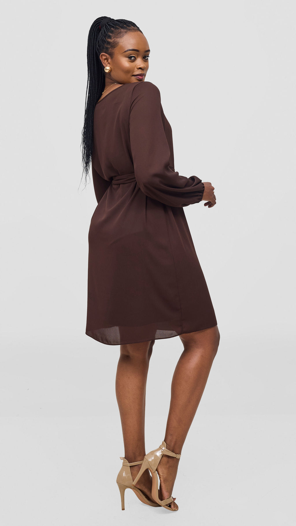 Vivo Zawadi Shift Dress - Chocolate