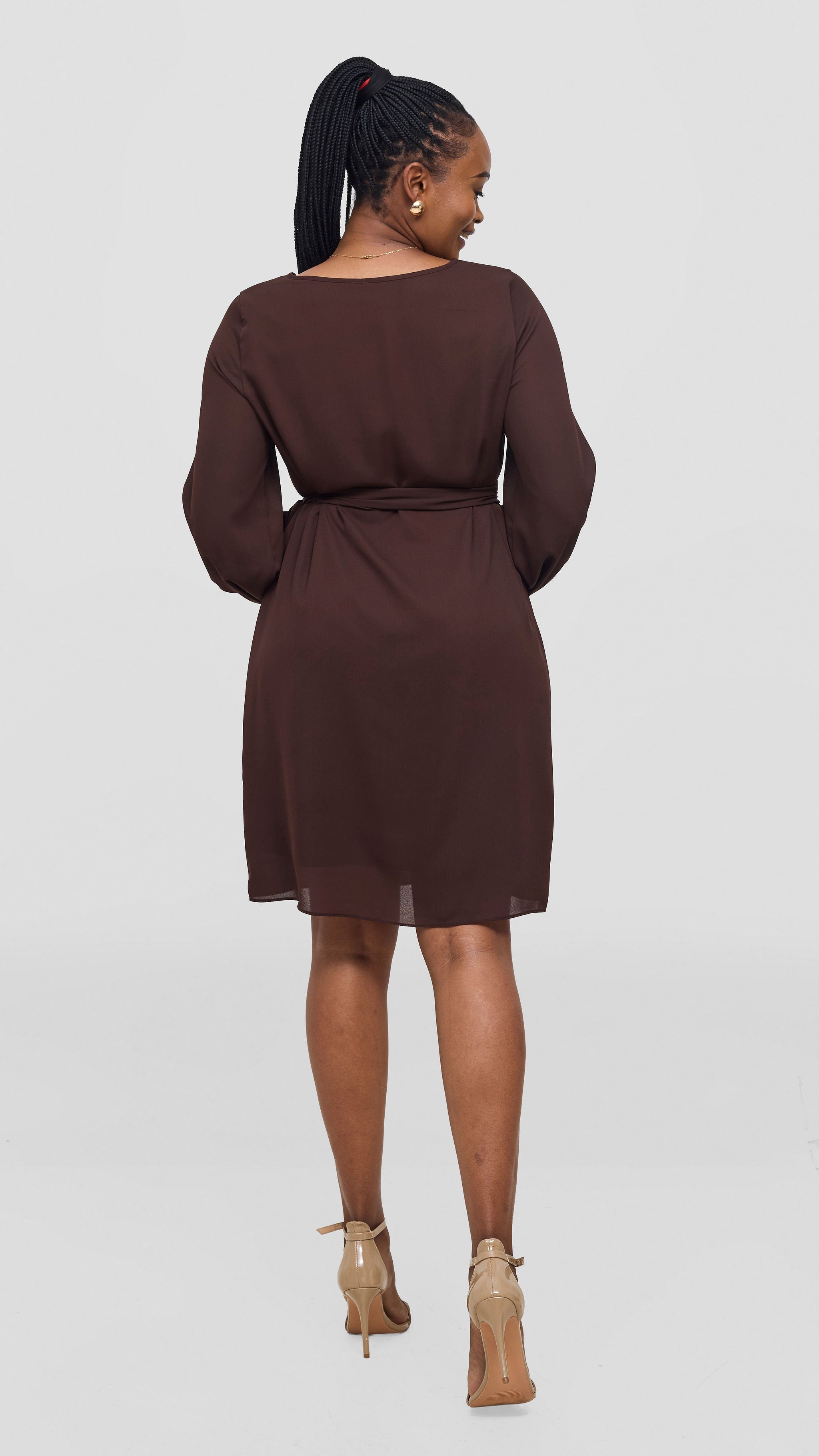 Vivo Zawadi Shift Dress - Chocolate
