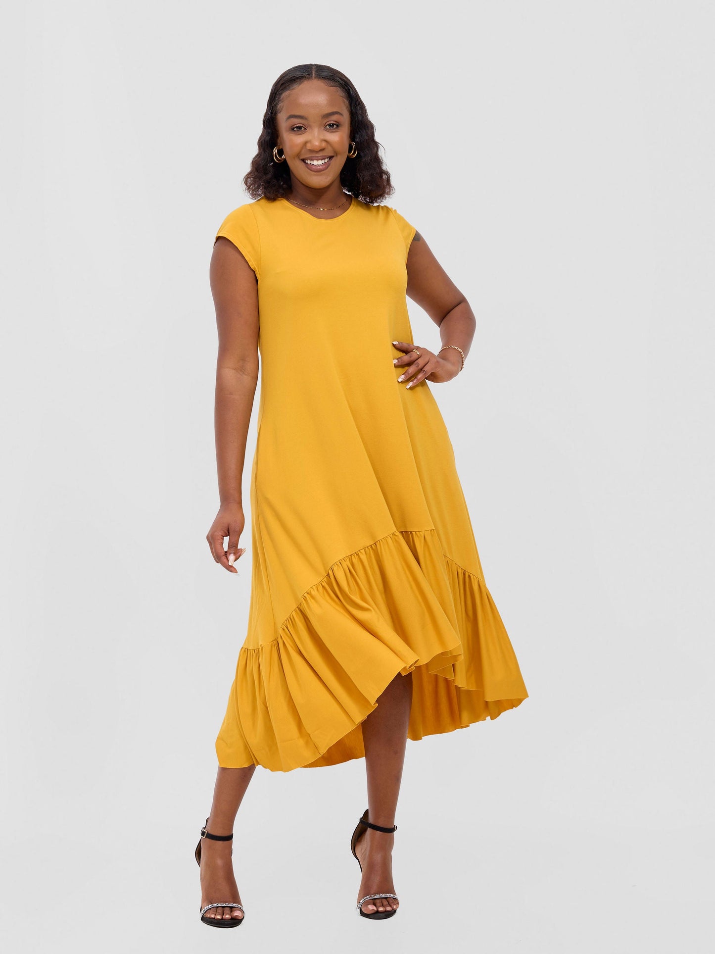 Vivo Lindi High Low Dress - Mustard