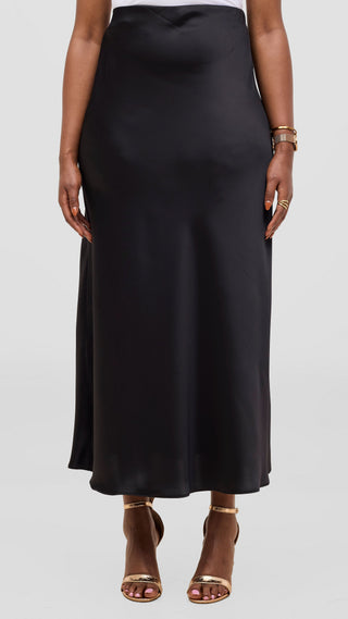 Vivo Talia Maxi Slip Skirt - Black