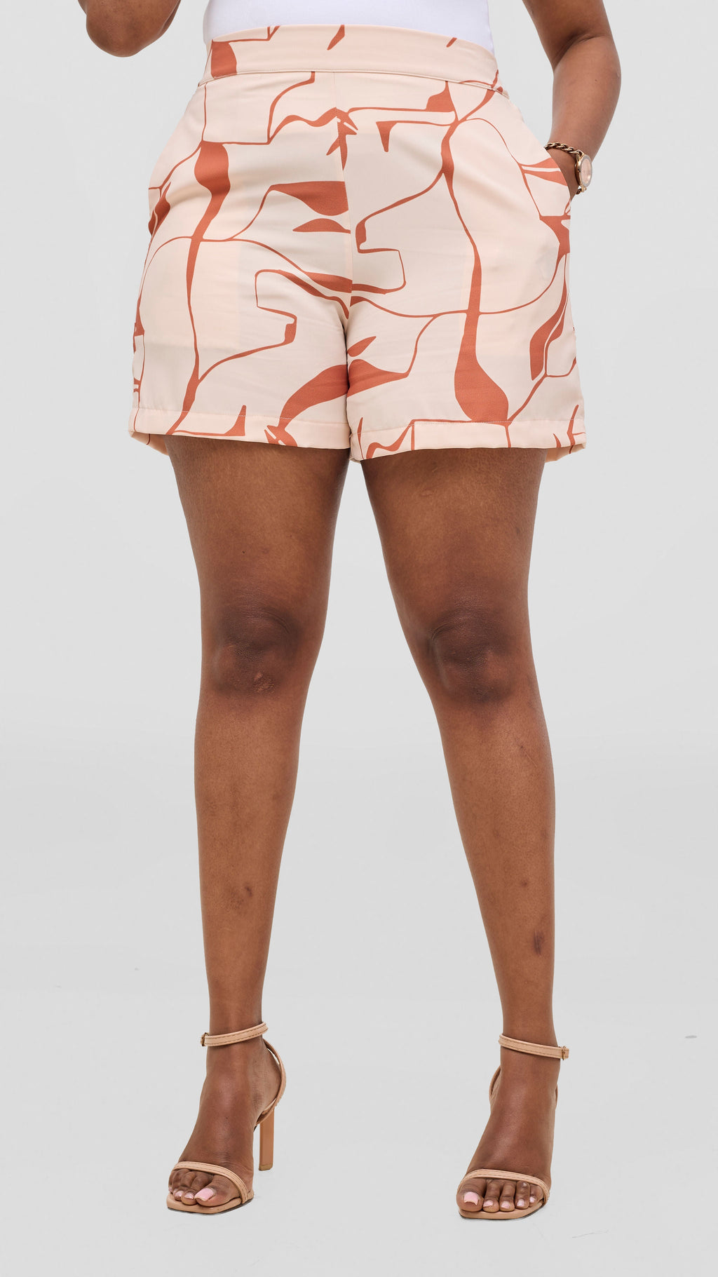 Vivo Liora Shorts - Cream / Coral Ziza Print