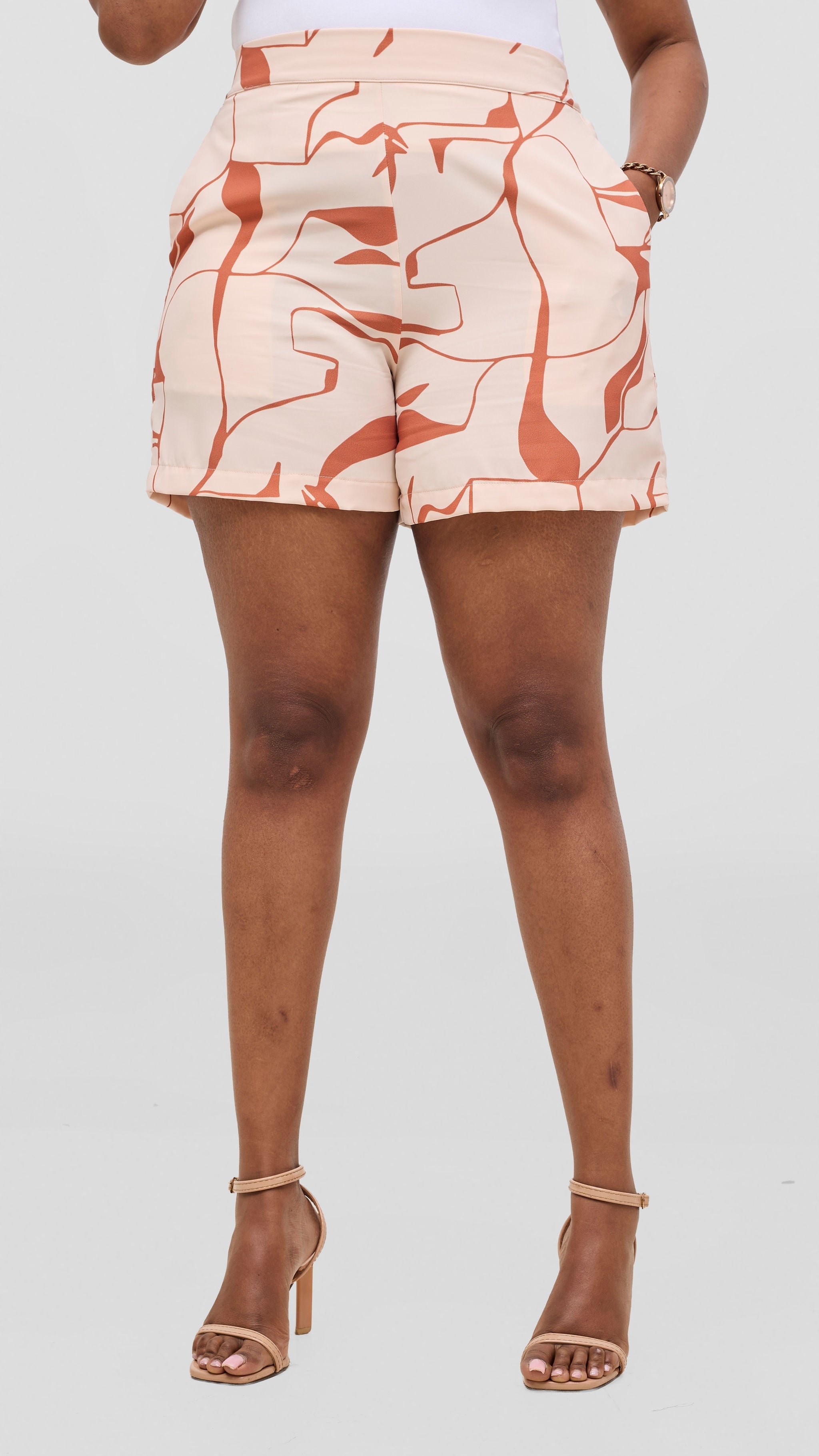 Vivo Liora Shorts - Cream / Coral Ziza Print