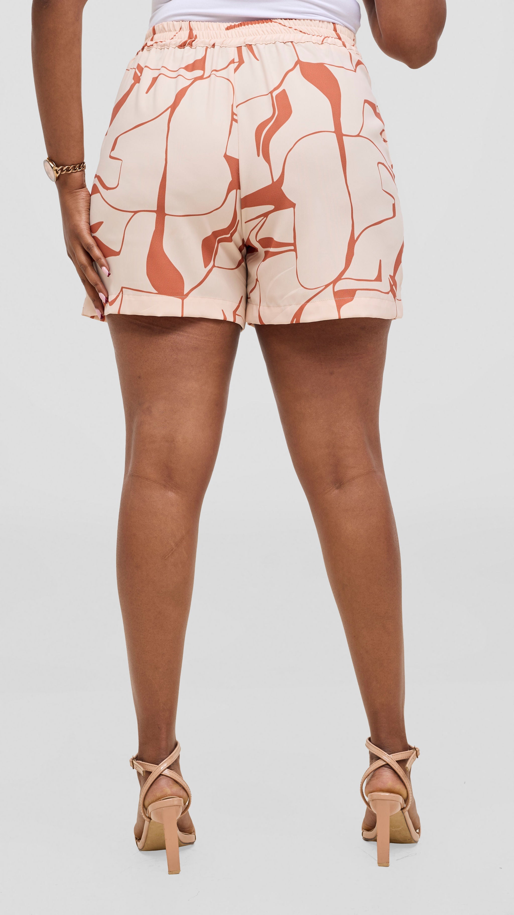 Vivo Liora Shorts - Cream / Coral Ziza Print