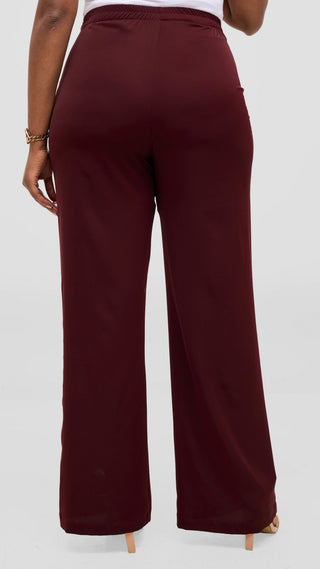 Vivo Talia Slim Pants - Burgundy