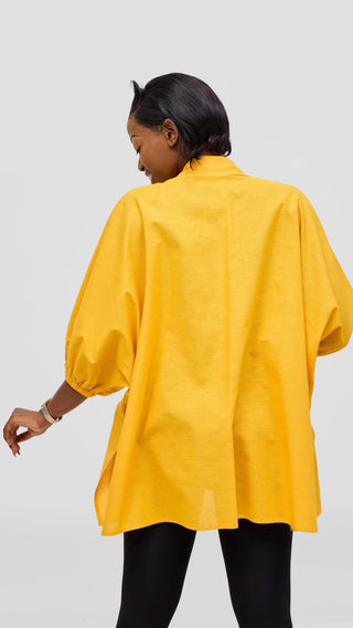 Safari by Vivo Zehra Extra Wide Linen Shirt - Mustard