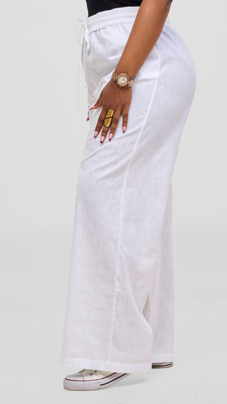 Vivo Liora Drawstring Pants - White