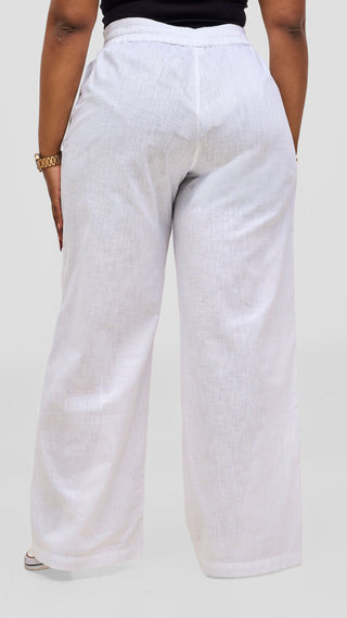 Vivo Liora Drawstring Pants - White
