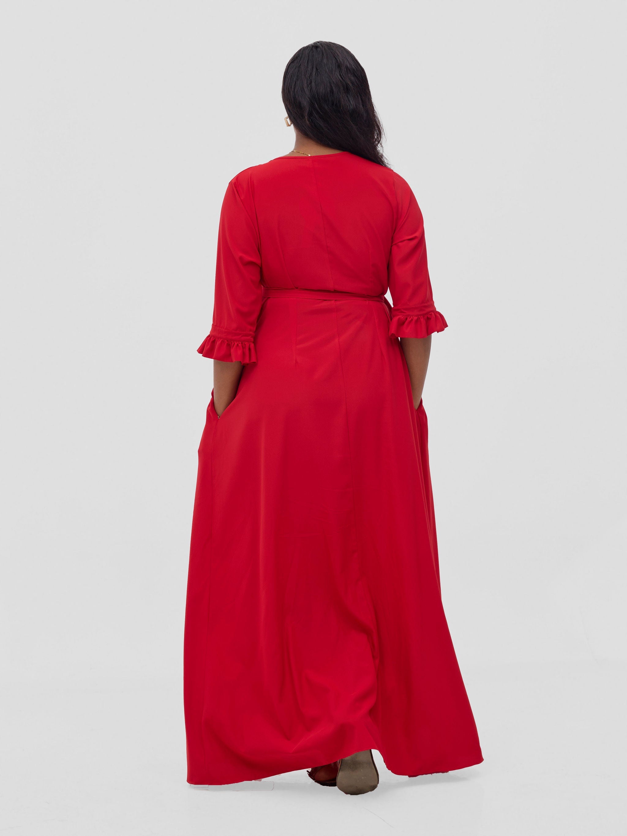 Vivo Wena Maxi Shirt Dress - Red