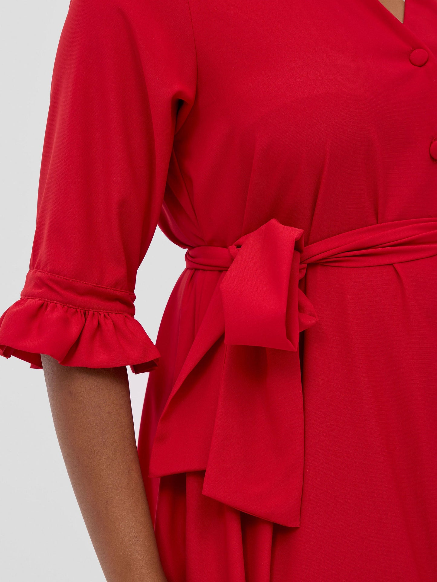 Vivo Wena Maxi Shirt Dress - Red