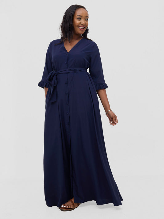 Vivo Wena Maxi Shirt Dress - Navy