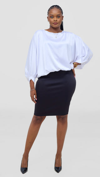 Vivo Sawari Crossed Cuff Batwing Top - White