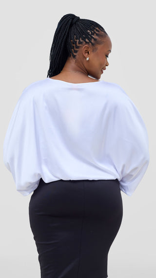 Vivo Sawari Crossed Cuff Batwing Top - White