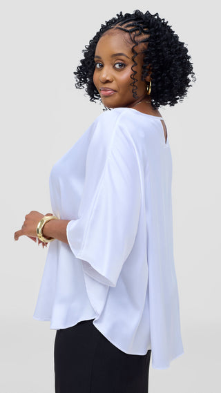 Vivo Keza Circular Loose Top - White