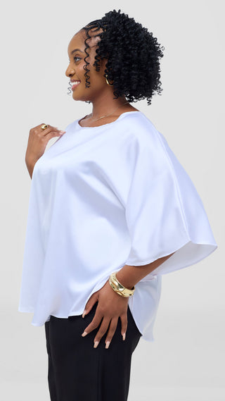 Vivo Keza Circular Loose Top - White