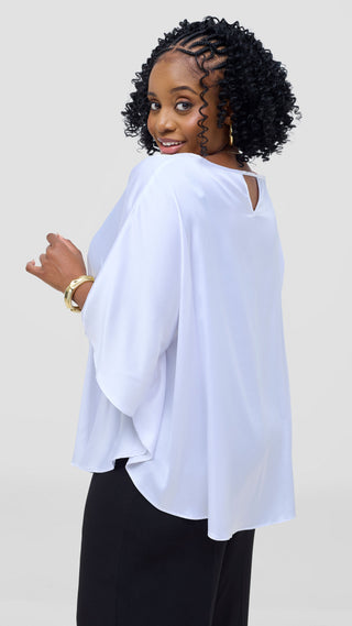 Vivo Keza Circular Loose Top - White