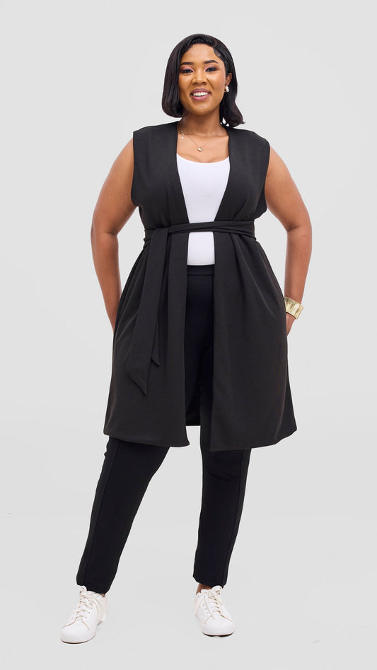 Vivo Selah Double Layered Coat - Black