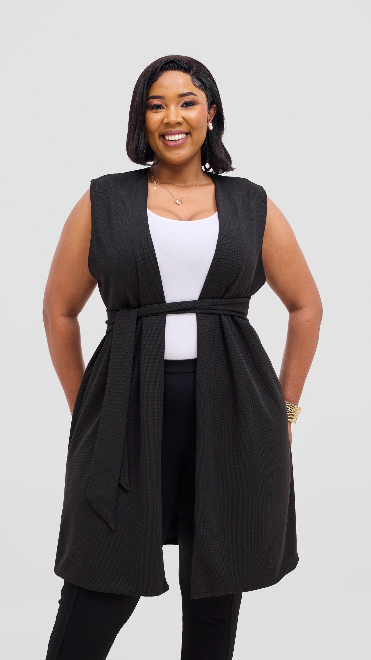 Vivo Selah Double Layered Coat - Black