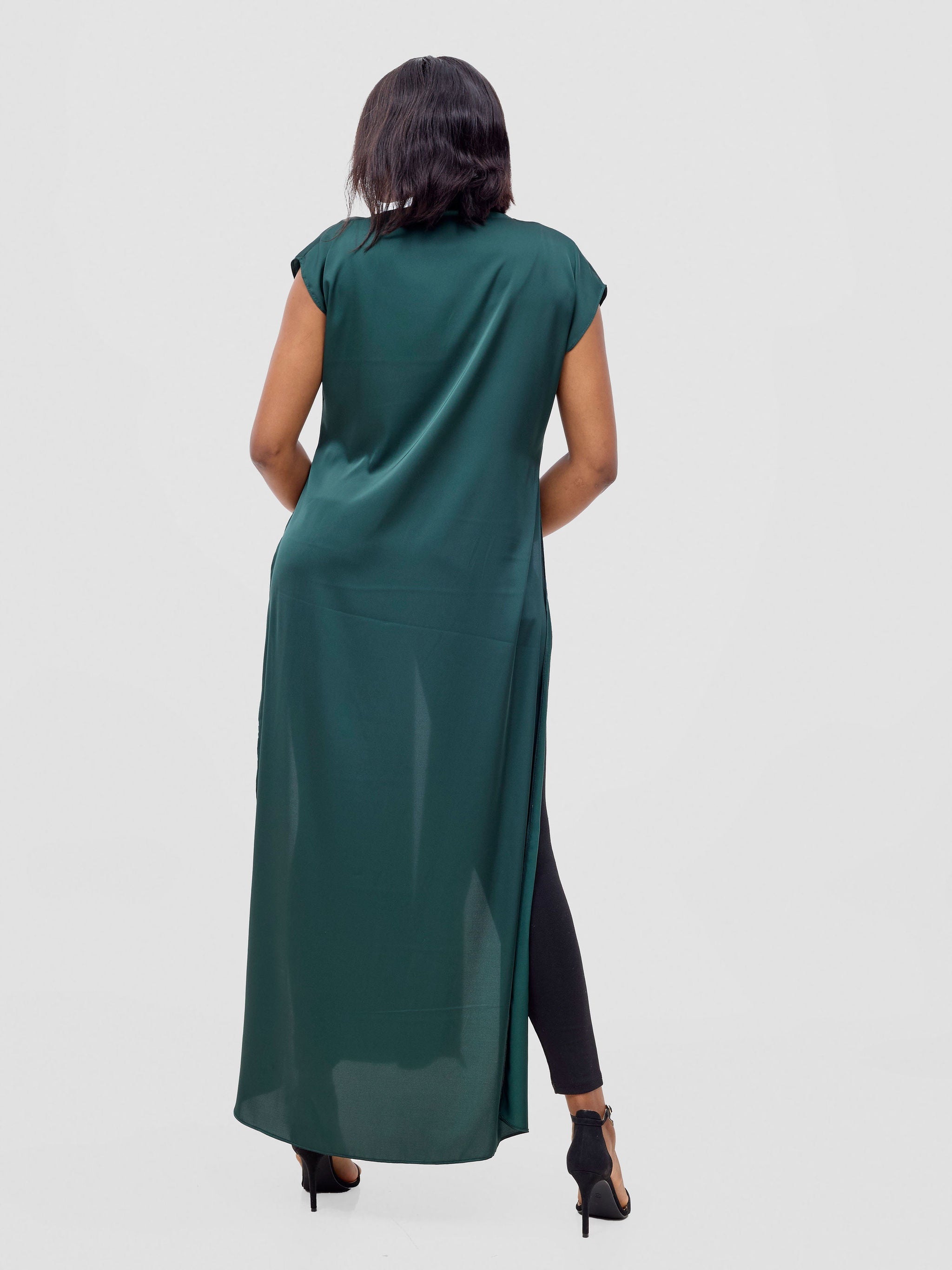 Vivo Chidii Drop Shoulder Kimono - Dark Green